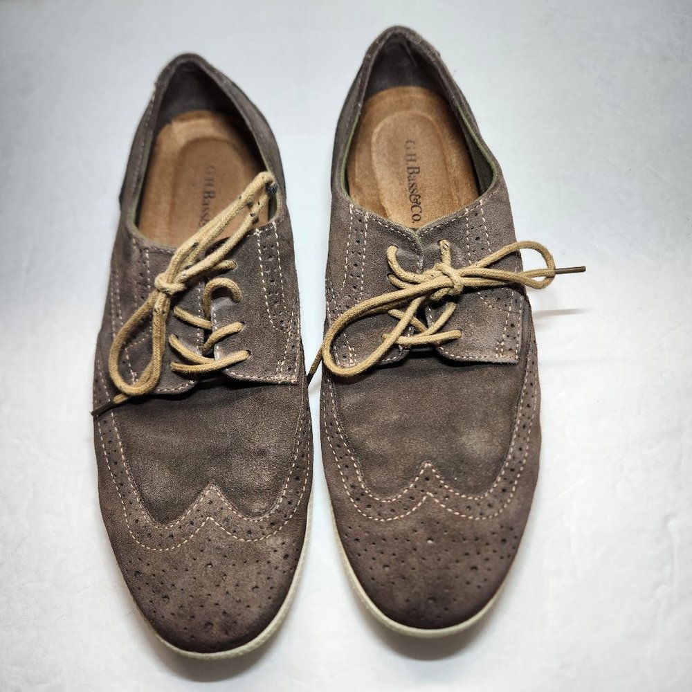 G.H. Bass & Co. Men's Suede Oscar Wingtip Oxford Shoes Size 10M